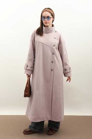 Dik Yaka Kruvaze Kaban Açık Vizon - 5