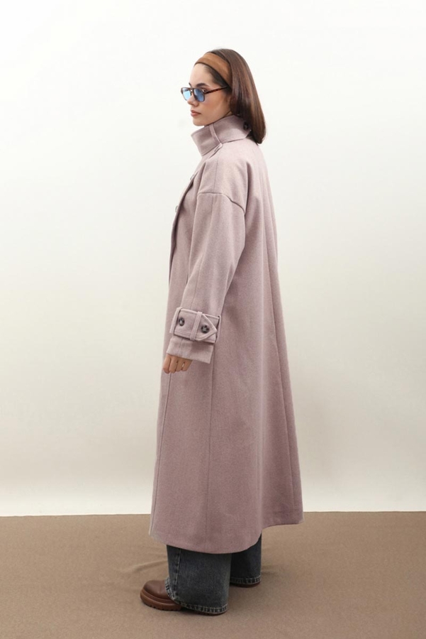 Dik Yaka Kruvaze Kaban Açık Vizon - 9