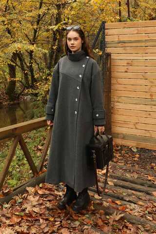 Dik Yaka Kruvaze Kaban Antrasit - 4