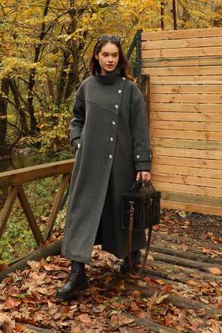 Dik Yaka Kruvaze Kaban Antrasit - 5