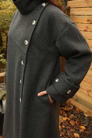 Dik Yaka Kruvaze Kaban Antrasit - 12