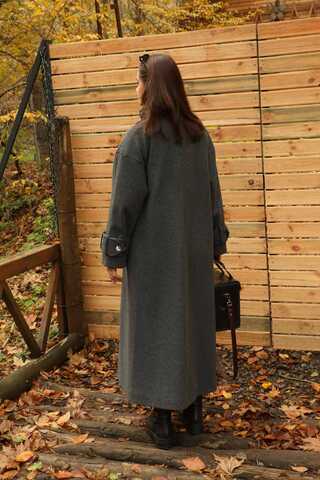 Dik Yaka Kruvaze Kaban Antrasit - 14