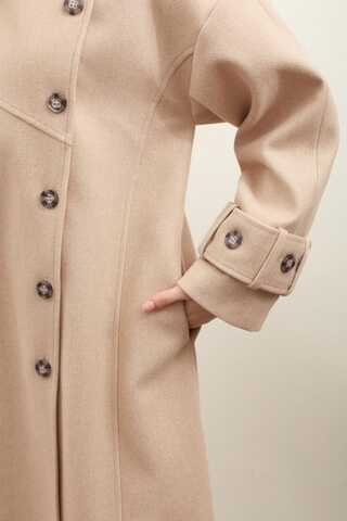 Dik Yaka Kruvaze Kaban Bej - 7