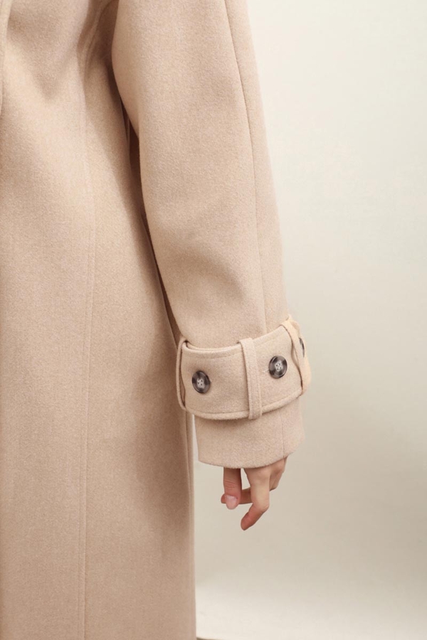 Dik Yaka Kruvaze Kaban Bej - 5