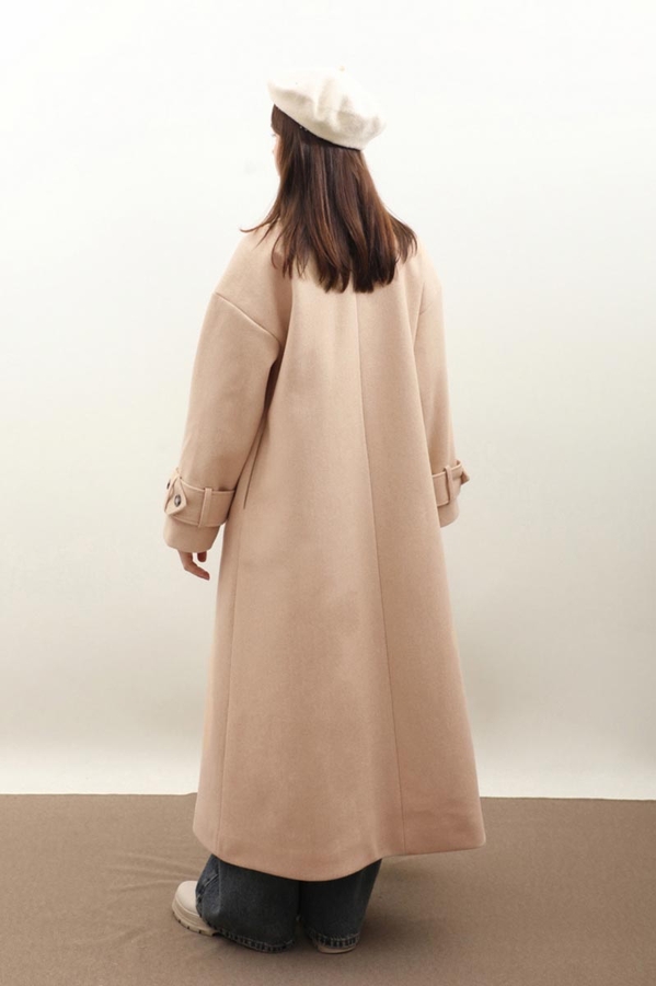 Dik Yaka Kruvaze Kaban Bej - 9