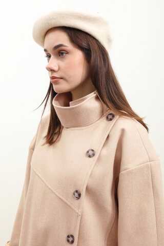 Dik Yaka Kruvaze Kaban Bej - 8