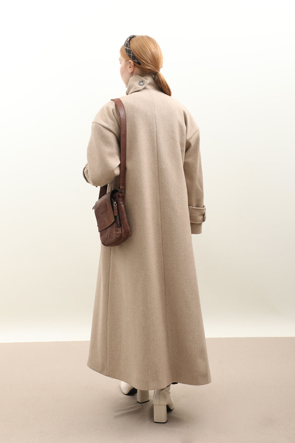 Dik Yaka Kruvaze Kaban Vizon - 10