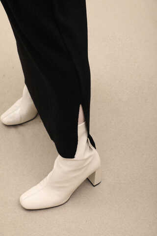 Dik Yaka Triko Elbise Siyah - 14