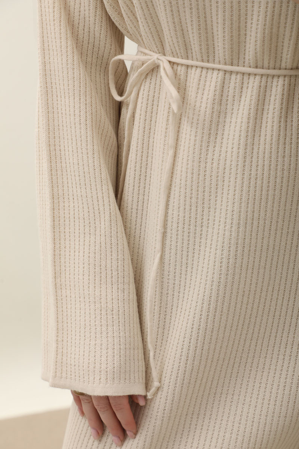 Dik Yaka Triko Elbise Taş - 11