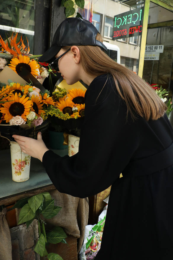 Dikiş Detaylı Elbise Siyah - 10