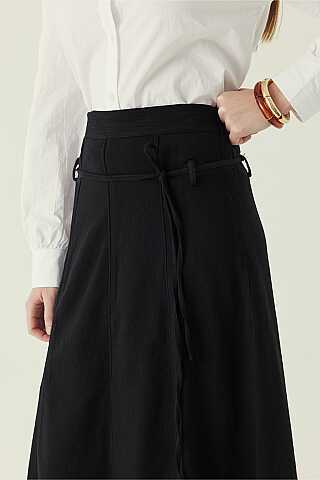 Dikiş Detaylı Etek Siyah - 3