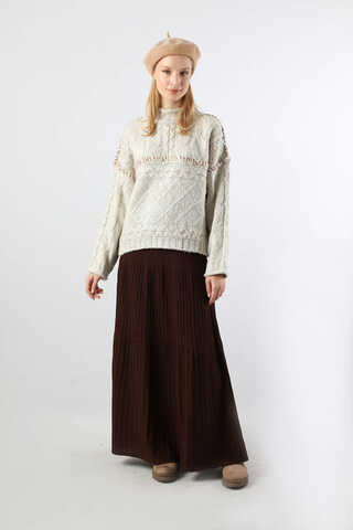 Dikiş Detaylı Kısa Kazak Çakıl - 2