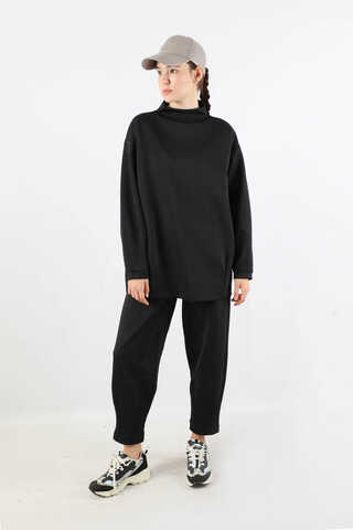 Dikiş Detaylı Spor Takım Siyah - 5
