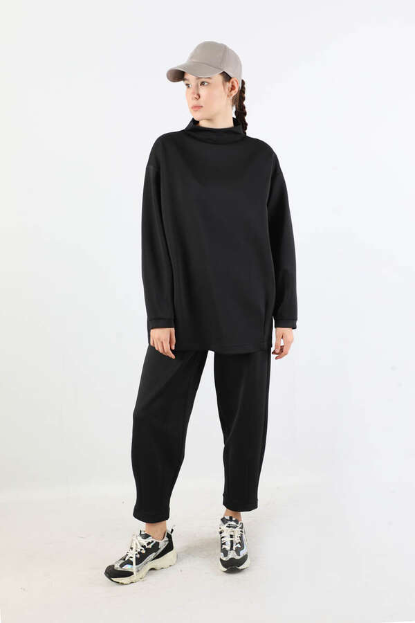 Dikiş Detaylı Spor Takım Siyah - 5