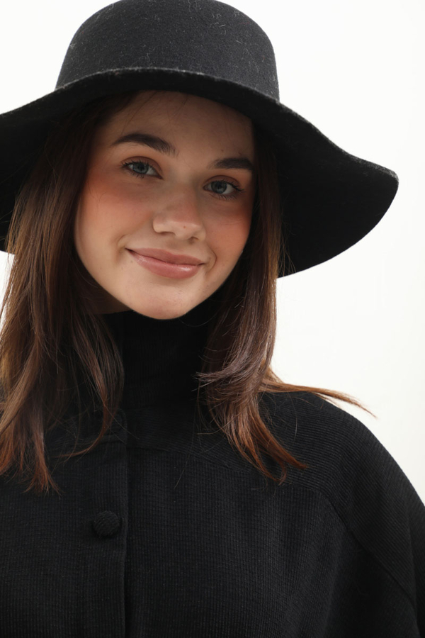 Dokulu Vintage Elbise Siyah - 13