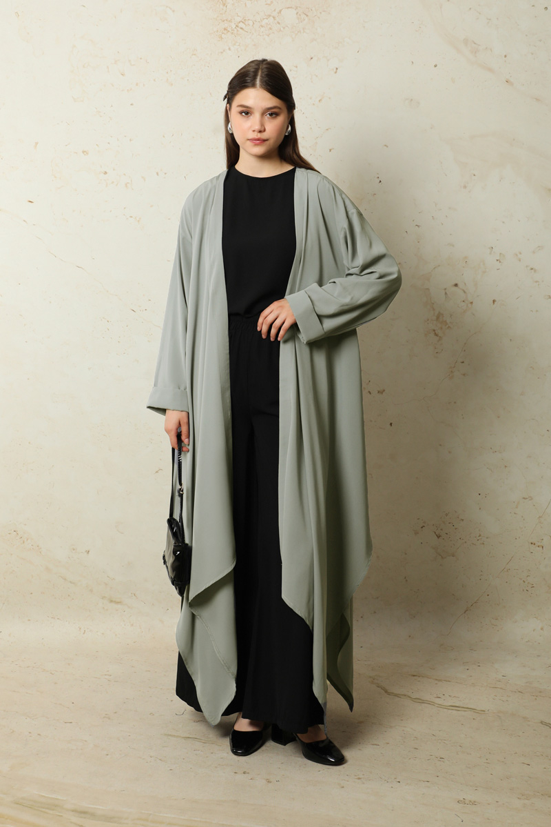 Dökümlü Abaya Gri