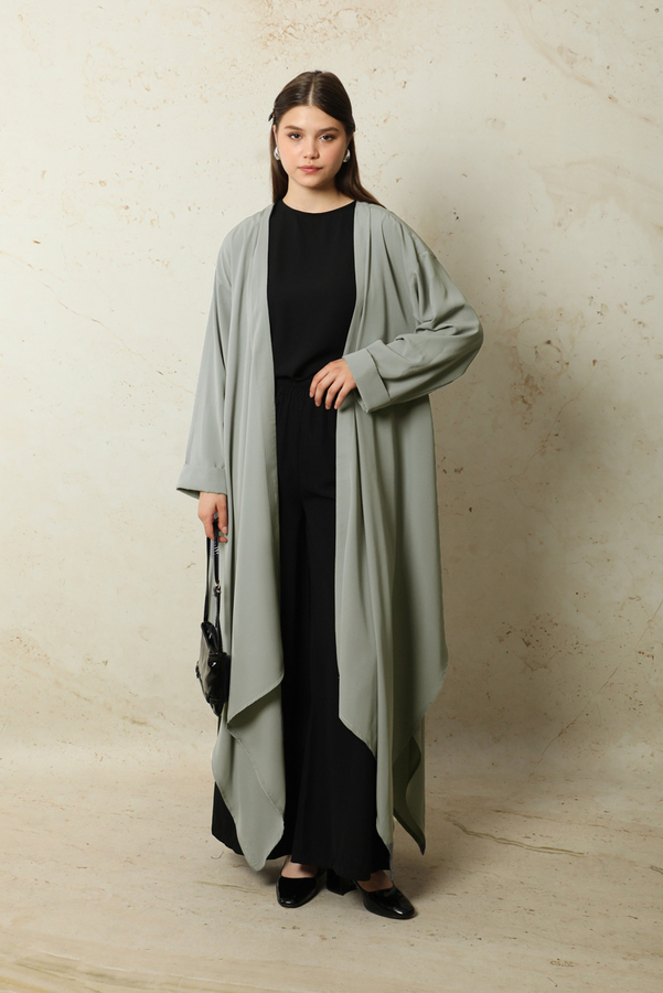 Dökümlü Abaya Gri 