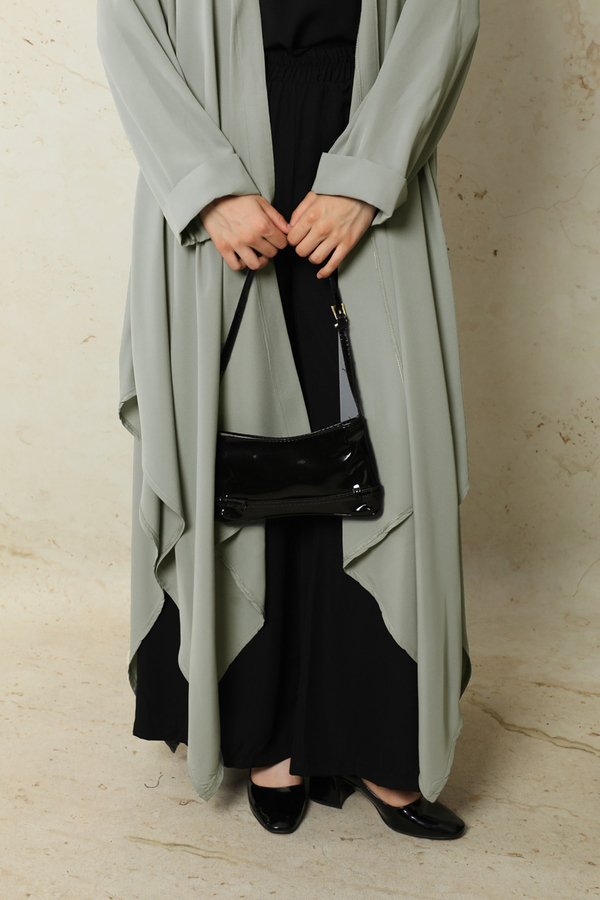 Dökümlü Abaya Gri - 4