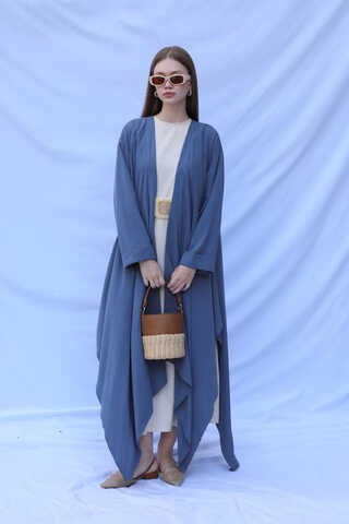 Dökümlü Abaya İndigo - 2