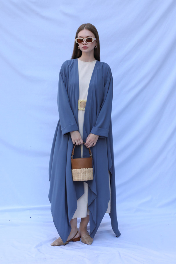 Dökümlü Abaya İndigo - 2
