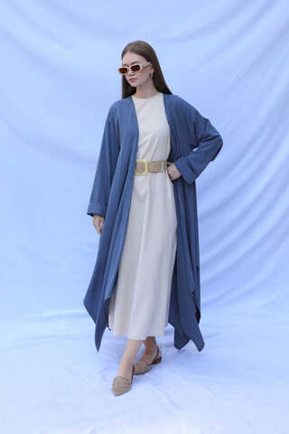 Dökümlü Abaya İndigo - 3