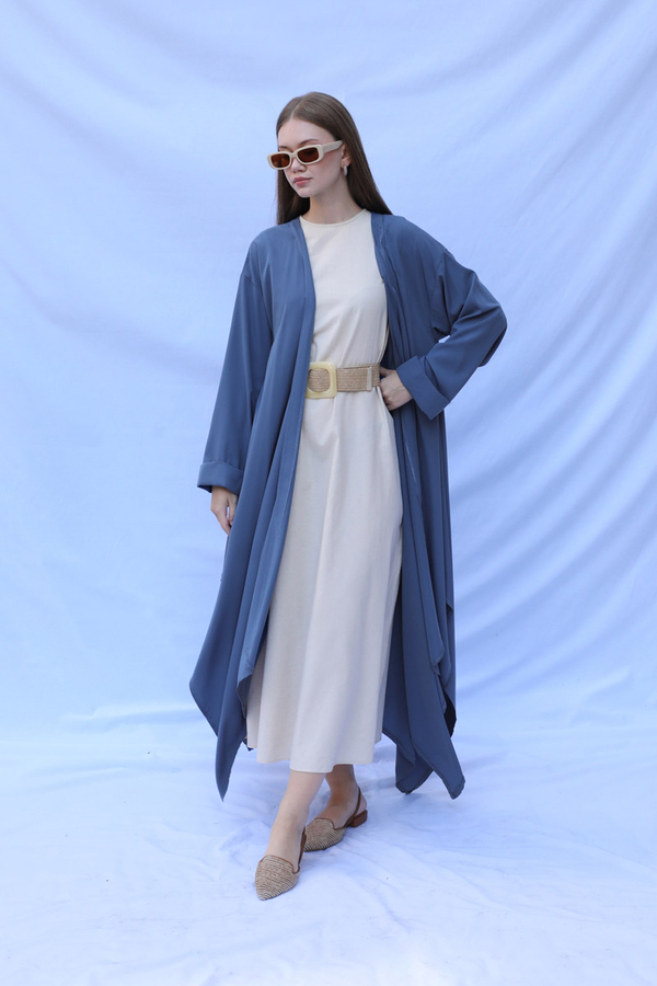 Dökümlü Abaya İndigo - 3