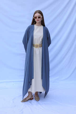 Dökümlü Abaya İndigo - 4