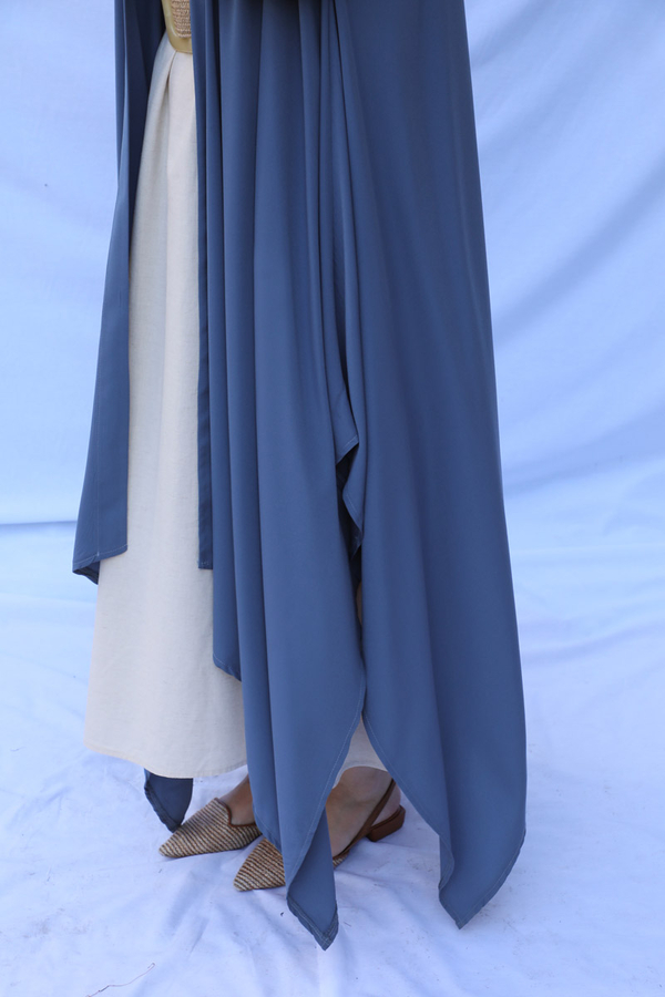 Dökümlü Abaya İndigo - 5