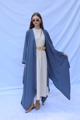 Dökümlü Abaya İndigo - 7