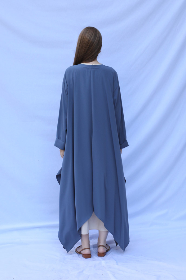 Dökümlü Abaya İndigo - 8