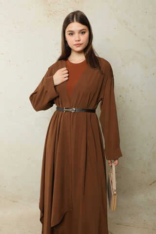 Dökümlü Abaya Kahverengi - 6