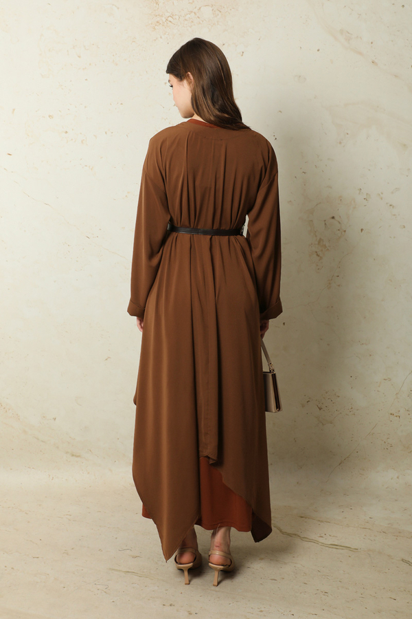 Dökümlü Abaya Kahverengi - 10