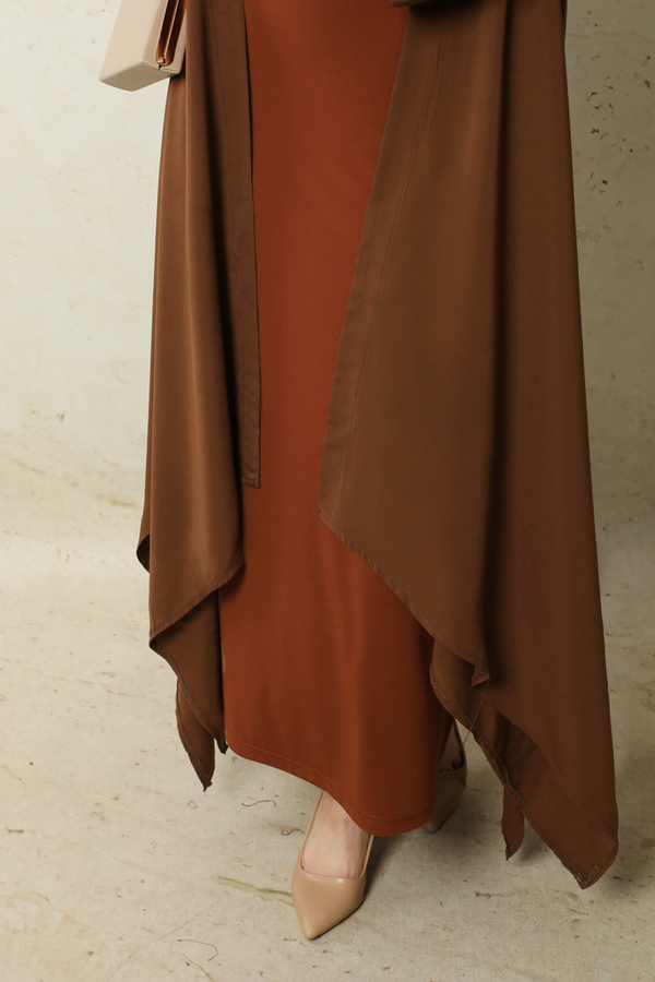 Dökümlü Abaya Kahverengi - 8