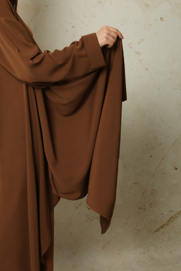Dökümlü Abaya Kahverengi - 5