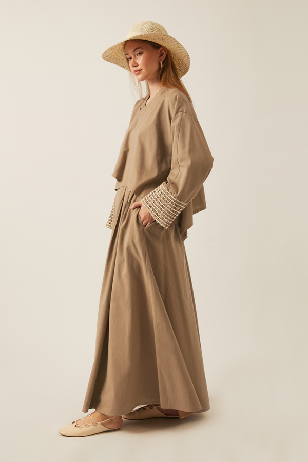 Dora Kimono Takım Camel - 4