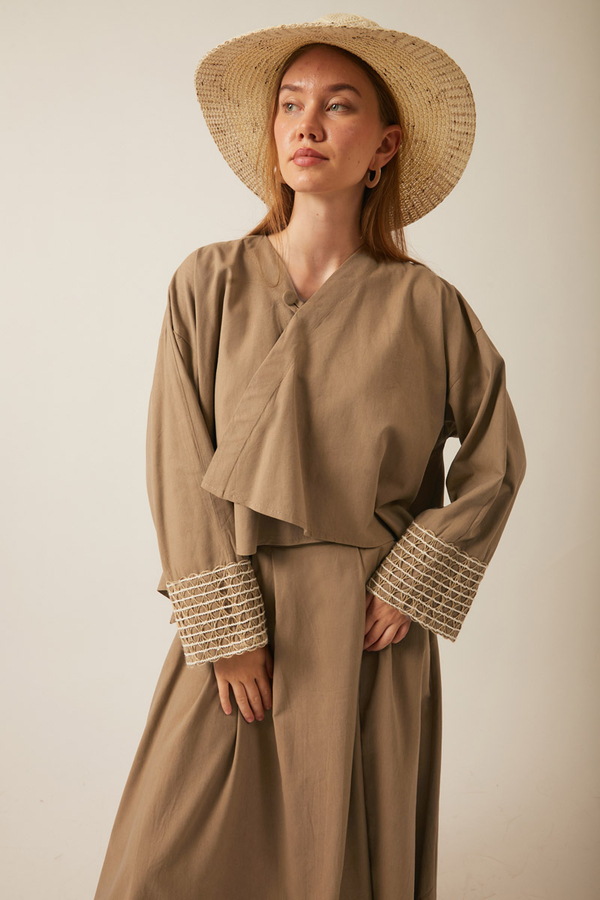 Dora Kimono Takım Camel - 8