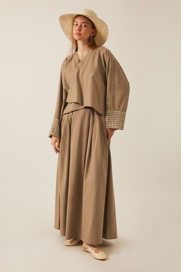 Dora Kimono Takım Camel 