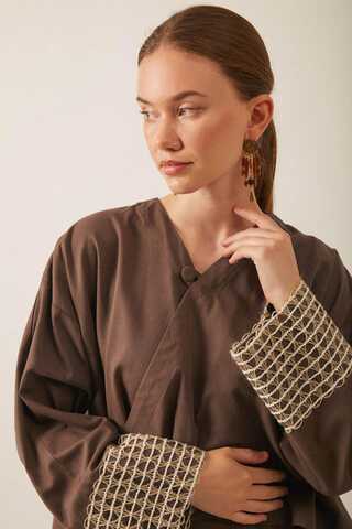 Dora Kimono Takım Kahverengi - 2