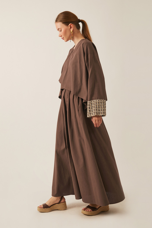 Dora Kimono Takım Kahverengi - 3