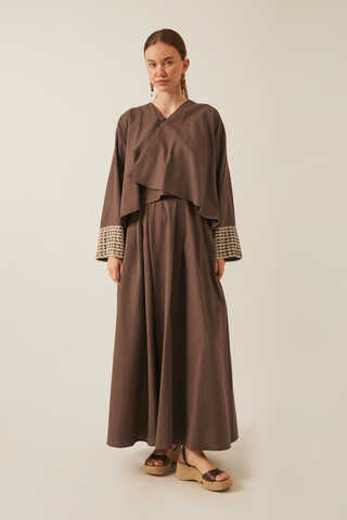 Dora Kimono Takım Kahverengi - 1