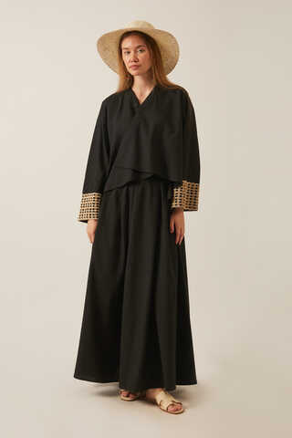 Dora Kimono Takım Siyah - 1