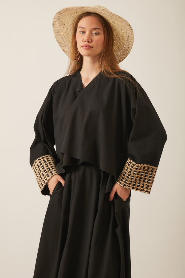 Dora Kimono Takım Siyah - 2
