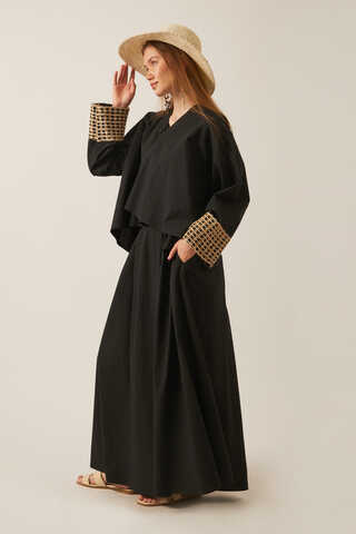 Dora Kimono Takım Siyah - 3