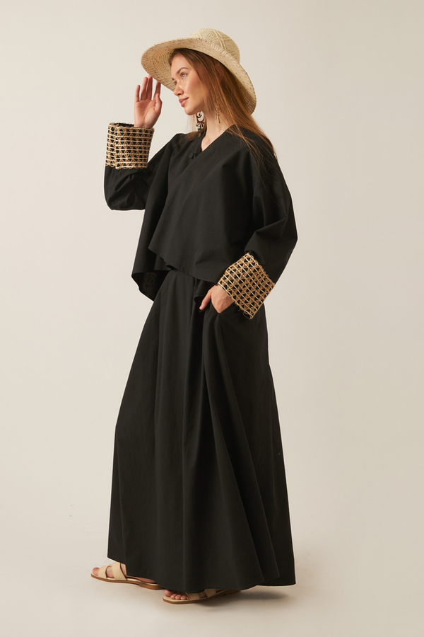 Dora Kimono Takım Siyah - 3