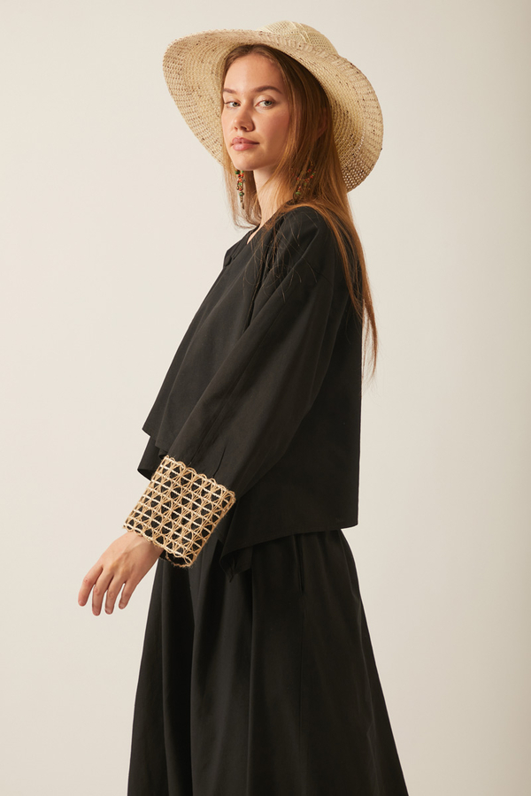 Dora Kimono Takım Siyah - 5