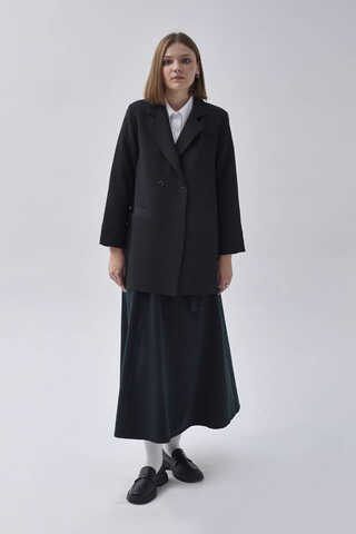 Double Breasted Blazer Jacket Black - 7