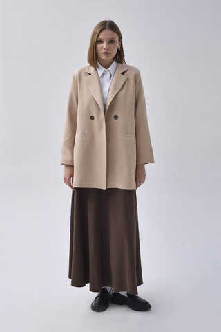 Double Breasted Blazer Jacket Stone - 2