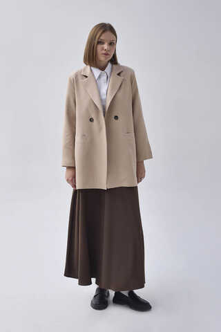 Double Breasted Blazer Jacket Stone - 3