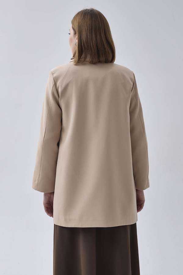 Double Breasted Blazer Jacket Stone - 10