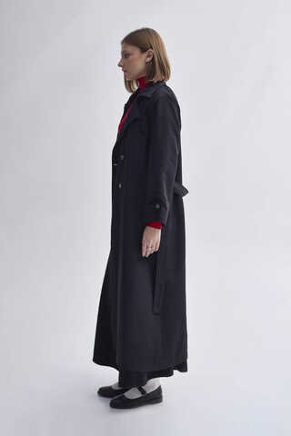 Double Breasted Classic Trenchcoat Black - 9